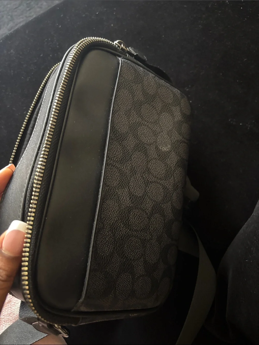Coach Black Signature Crossbody Bag and Zip Wallet Set